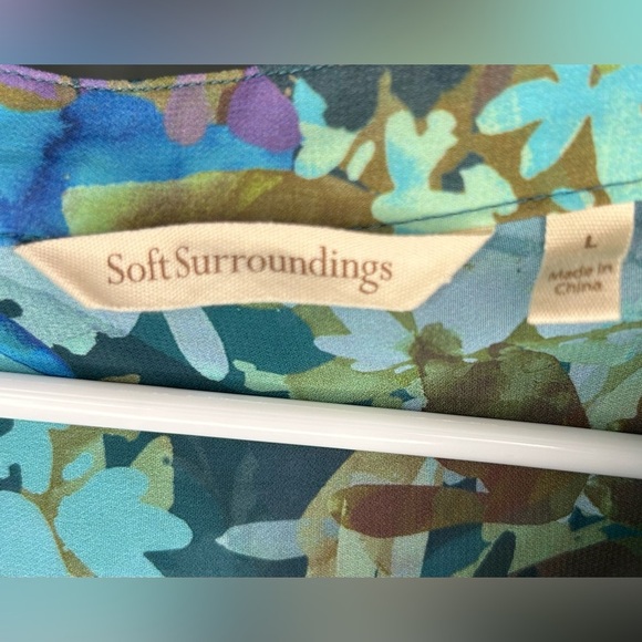 Soft Surroundings Floral Blouse Cami Set Women’s Size Large Tropical Colorful - Picture 5 of 9